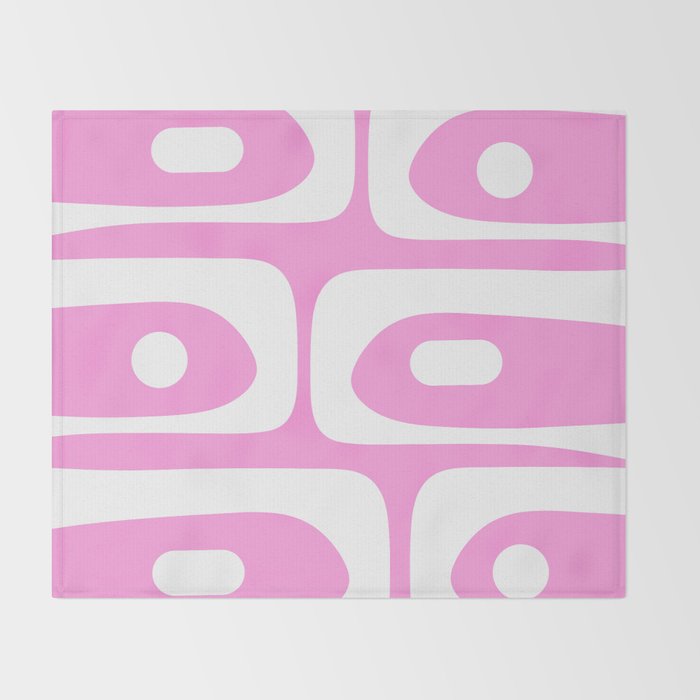 Pink Mid Century Modern Piquet Minimal Abstract Throw Blanket Gallery Image 2