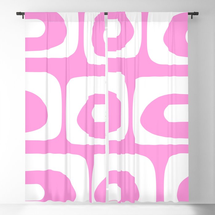 Pink Mid Century Modern Piquet Minimal Abstract Window Curtain Gallery Image 1