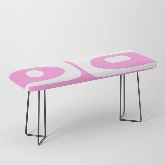 Pink Mid Century Modern Piquet Minimal Abstract Bench Gallery Image 1