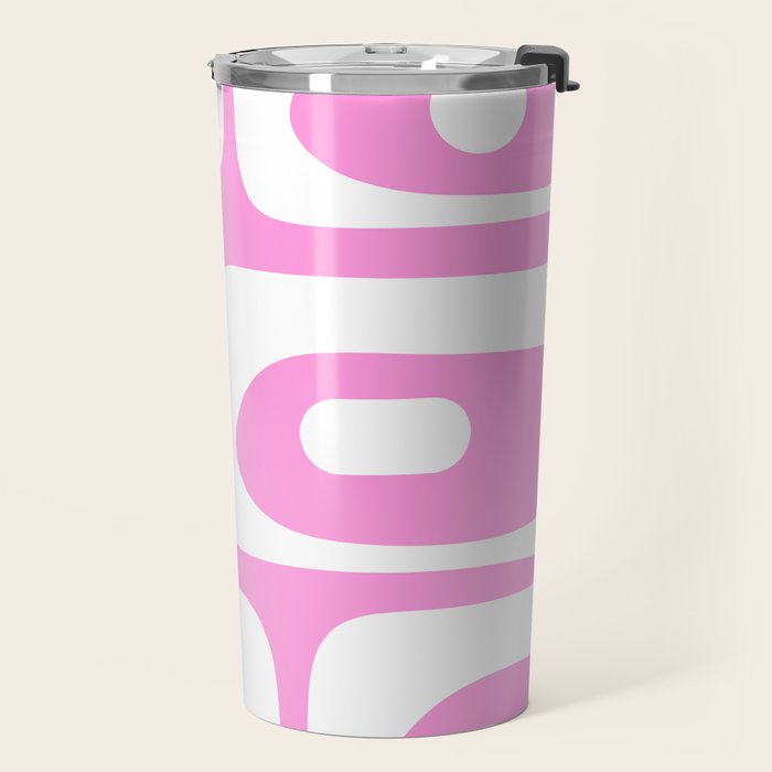 Pink Mid Century Modern Piquet Minimal Abstract Travel Mug Gallery Image 2