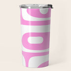 Pink Mid Century Modern Piquet Minimal Abstract Travel Mug Gallery Image 2