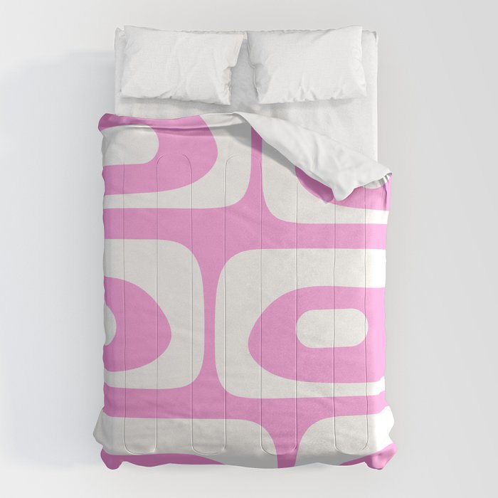 Pink Mid Century Modern Piquet Minimal Abstract Comforter Gallery Image 1