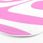 Pink Mid Century Modern Piquet Minimal Abstract Bath Mat Gallery Image 3