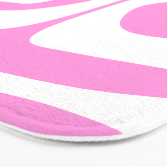 Pink Mid Century Modern Piquet Minimal Abstract Bath Mat Gallery Image 3