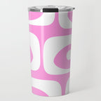 Pink Mid Century Modern Piquet Minimal Abstract Travel Mug Gallery Image 1
