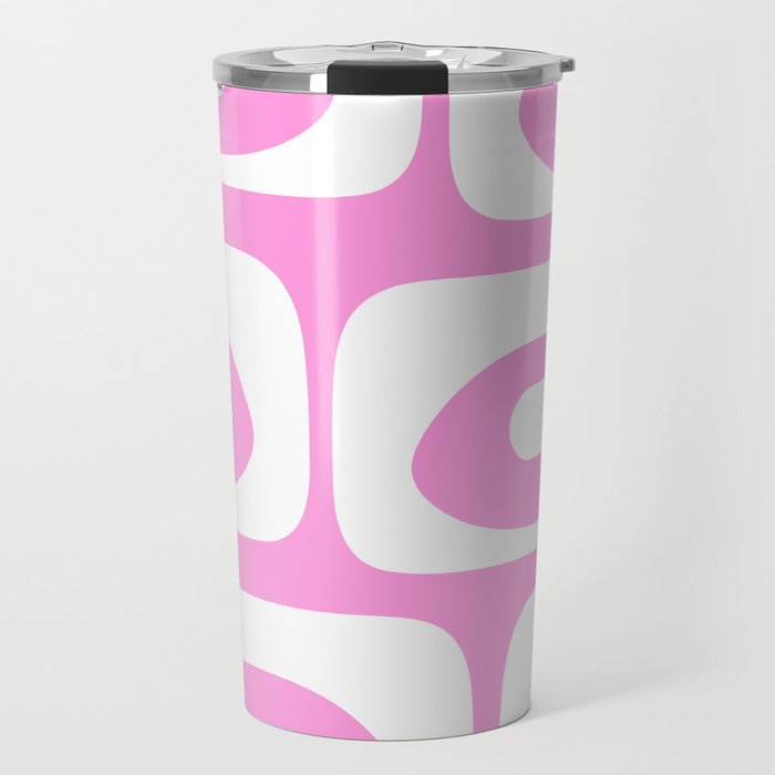 Pink Mid Century Modern Piquet Minimal Abstract Travel Mug Gallery Image 1