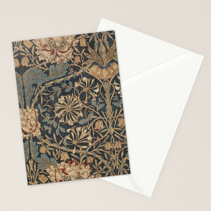William Morris Honeysuckle Floral Stationery Card Gallery Image 2