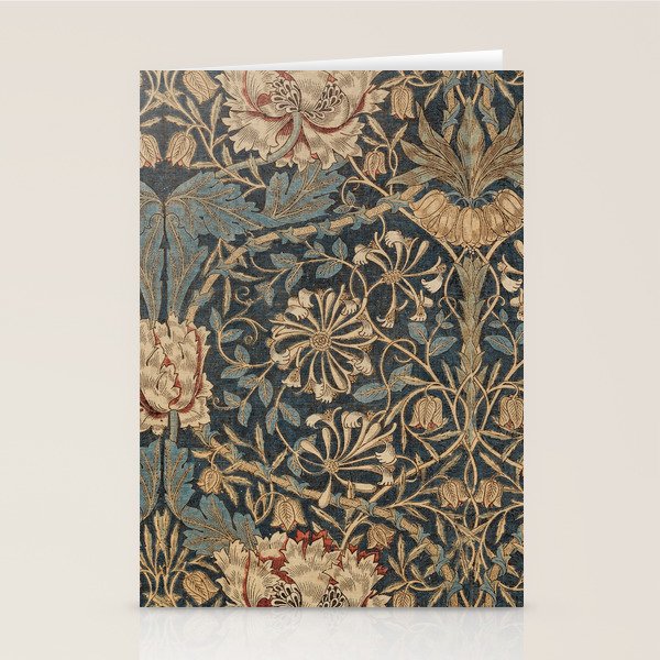 William Morris Honeysuckle Floral Stationery Card Gallery Image 1