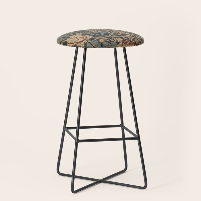 William Morris Honeysuckle Floral Stool Gallery Image 1