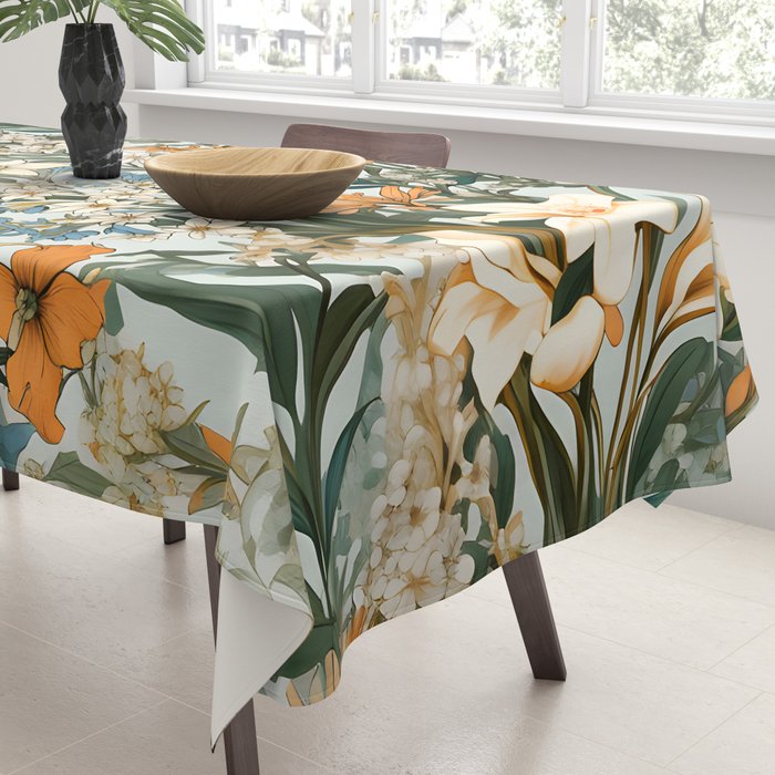 Countryside Bloom Floral Cottage Allure Tablecloth Gallery Image 3