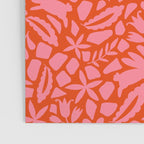 Folk Art Bunnies - Tomato and Pink Poster Gallery Image 3