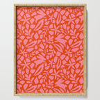 Folk Art Bunnies - Tomato and Pink Serving Tray Gallery Image 1