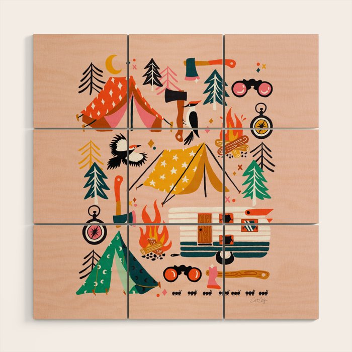 Camping Kit - Blush Palette Wood Wall Art Gallery Image 1
