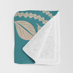 Moth Floral | Teal Throw Blanket Gallery Image 3