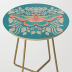 Moth Floral | Teal Side Table Gallery Image 2