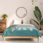 Moth Floral | Teal Comforter Gallery Image 3