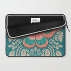 Moth Floral | Teal Laptop Sleeve Gallery Image 2