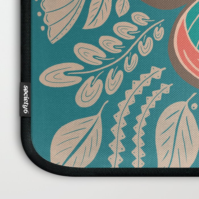 Moth Floral | Teal Laptop Sleeve Gallery Image 3