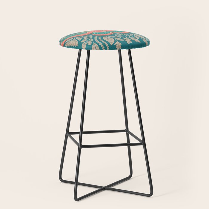 Moth Floral | Teal Stool Gallery Image 1