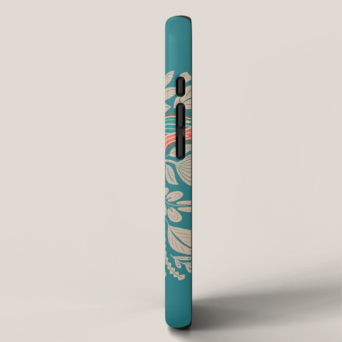 Moth Floral | Teal iPhone Case Gallery Image 2