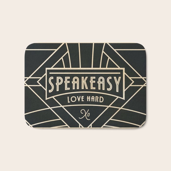 Art Deco Speakeasy Bar Sign Bath Mat Gallery Image 1