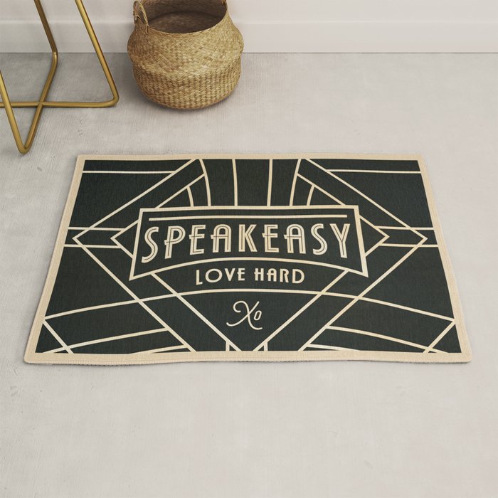 Art Deco Speakeasy Bar Sign Rug Gallery Image 1
