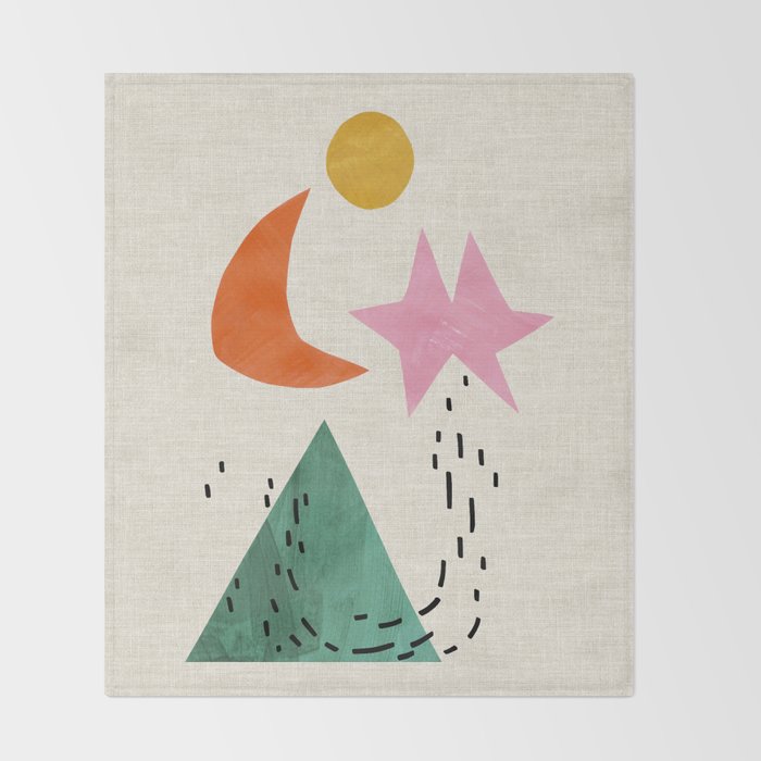 Orange Moon Mountain Throw Blanket Gallery Image 2