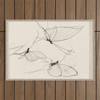 Minimal Butterfly Sketch Outdoor Rug Gallery Image 1