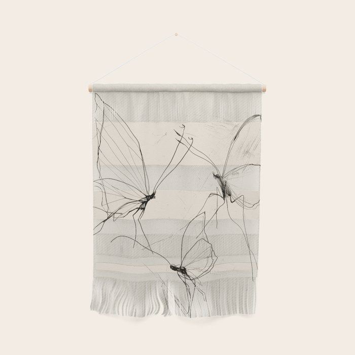Minimal Butterfly Sketch Wall Hanging Gallery Image 1