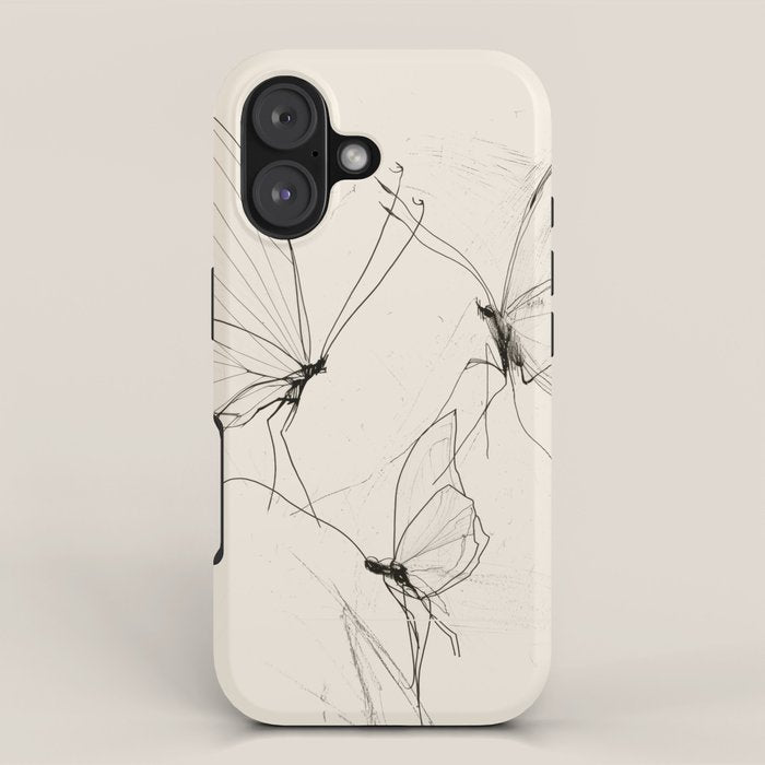 Minimal Butterfly Sketch iPhone Case Gallery Image 1