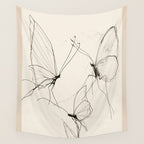 Minimal Butterfly Sketch Wall Tapestry Gallery Image 4