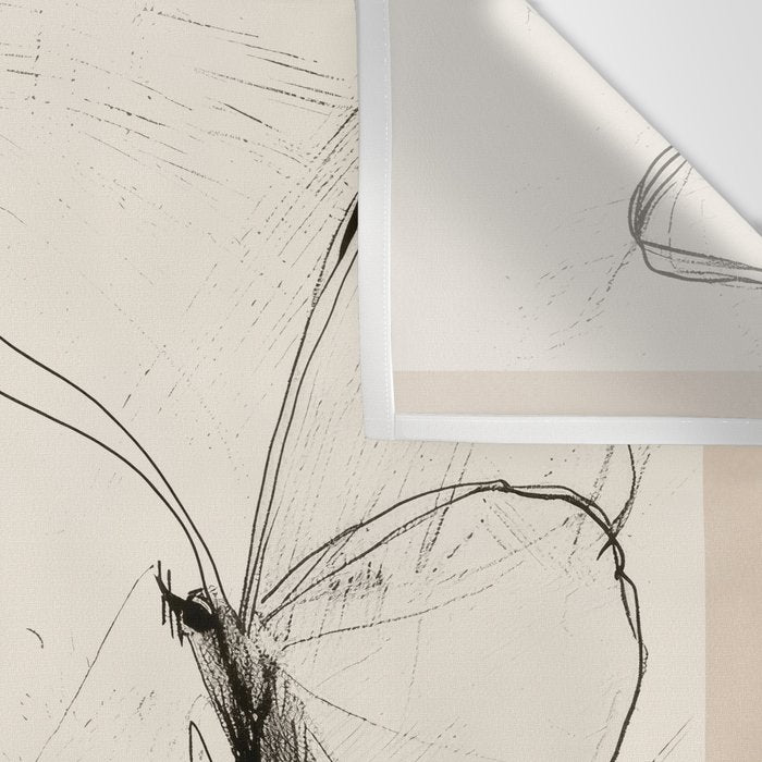 Minimal Butterfly Sketch Wall Tapestry Gallery Image 3