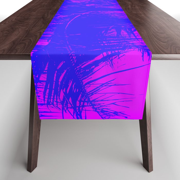Palm Tree Pink Purple Summer Beach Table Runner Gallery Image 1