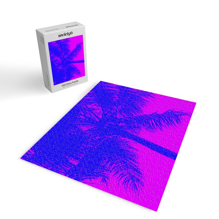 Palm Tree Pink Purple Summer Beach Jigsaw Puzzle Gallery Image 2