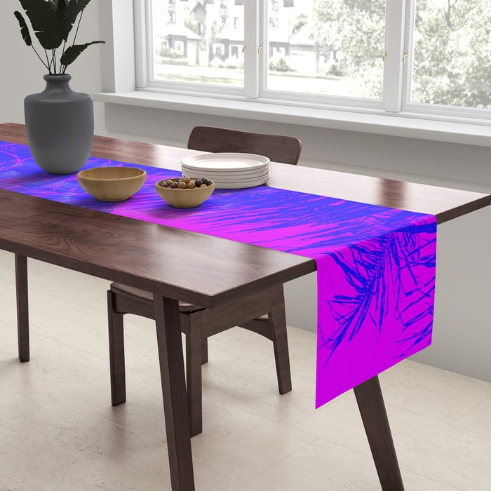 Palm Tree Pink Purple Summer Beach Table Runner Gallery Image 2