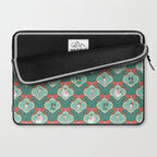 Christmas Dogs Festive Furry Holiday Ornaments Damask Dark Green  Laptop Sleeve Gallery Image 2