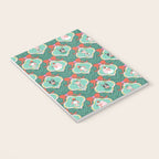 Christmas Dogs Festive Furry Holiday Ornaments Damask Dark Green  Notebook Gallery Image 3