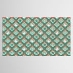 Christmas Dogs Festive Furry Holiday Ornaments Damask Dark Green  Tablecloth Gallery Image 2