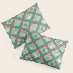 Christmas Dogs Festive Furry Holiday Ornaments Damask Dark Green  Pillow Sham Gallery Image 3