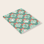 Christmas Dogs Festive Furry Holiday Ornaments Damask Dark Green  Notebook Gallery Image 2
