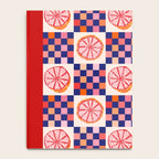 Checkered Sliced Citrus Fruit in Navy & Peachy Pink Notebook Gallery Image 4
