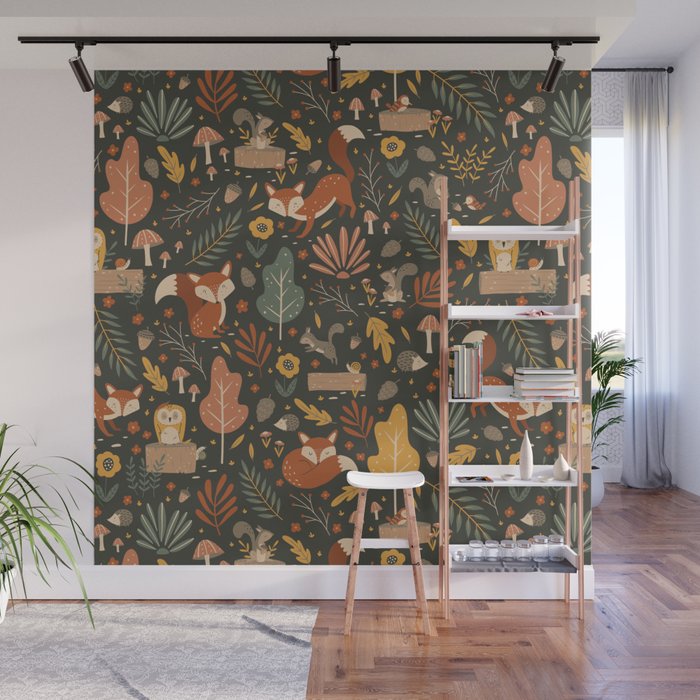 Woodland Critters Wall Mural