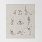 Skeleton Yoga Throw Blanket Gallery Image 2