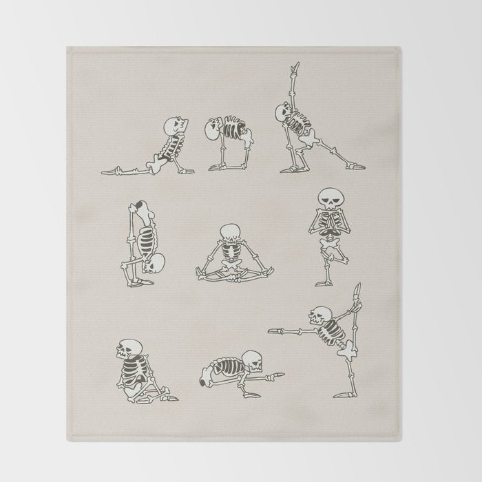 Skeleton Yoga Throw Blanket Gallery Image 2
