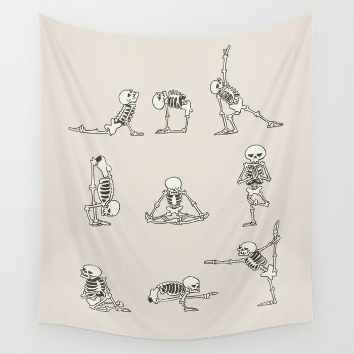 Skeleton Yoga Wall Tapestry Gallery Image 1