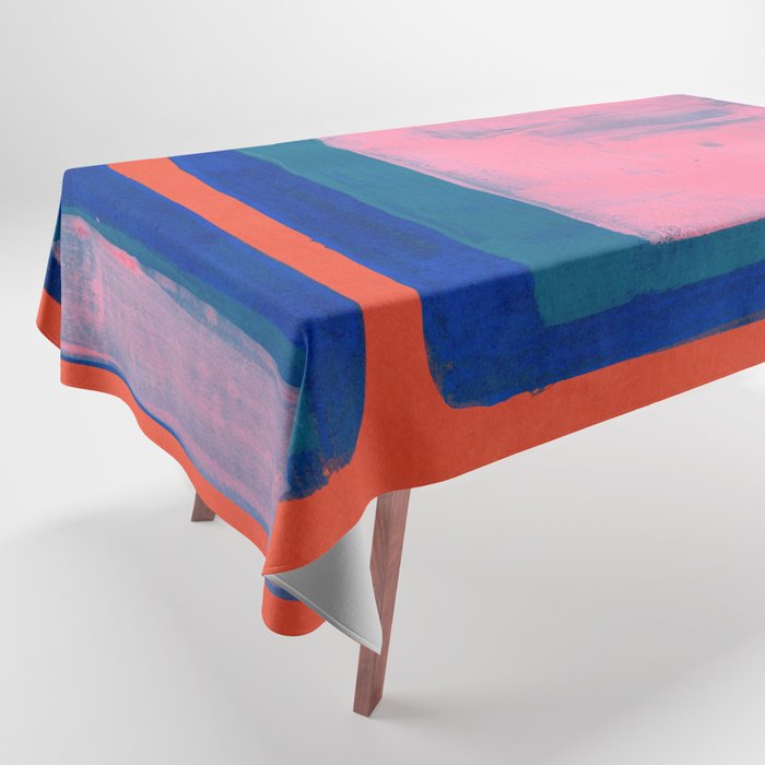 Double Blue Pink Colourfield  Tablecloth Gallery Image 1