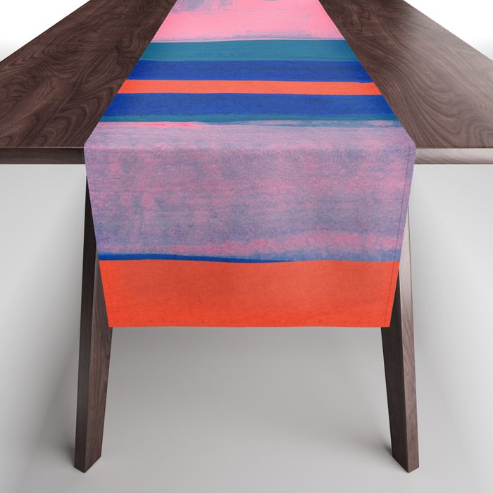 Double Blue Pink Colourfield  Table Runner Gallery Image 1