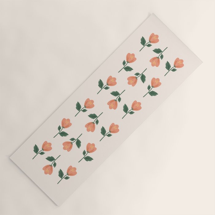 Pink Peony Pattern Yoga Mat Gallery Image 1