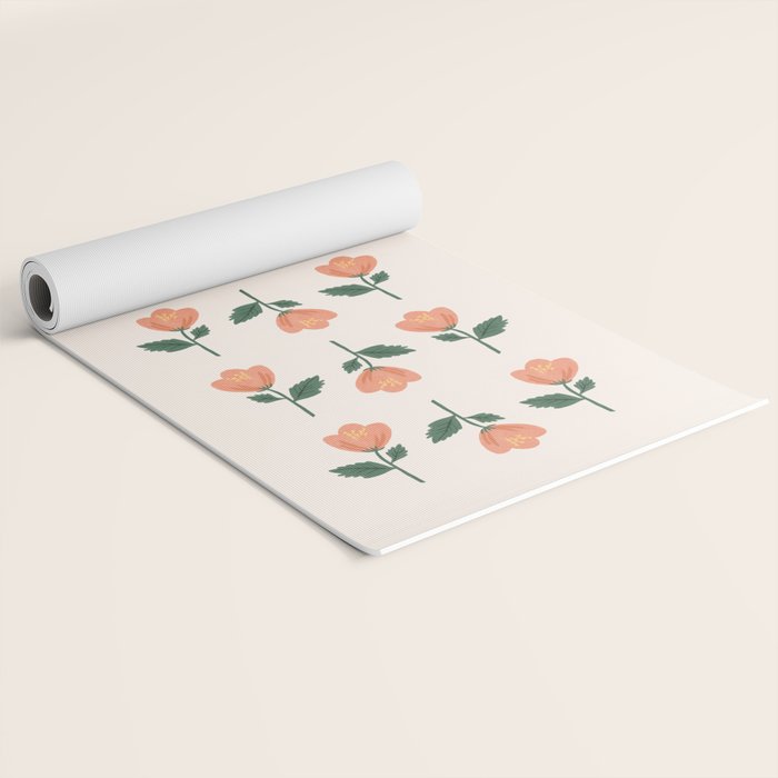 Pink Peony Pattern Yoga Mat Gallery Image 2