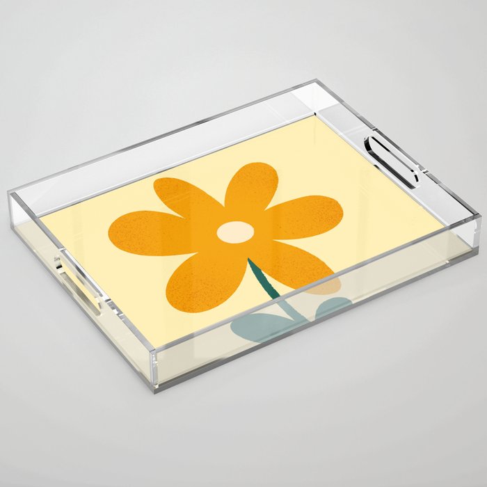 Giant yellow flower Acrylic Tray Gallery Image 1